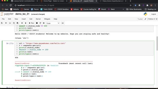 [CS 220 / CS319 Spring 2021] LEC 31 Video 3: requests module - simple demos смотреть онлайн