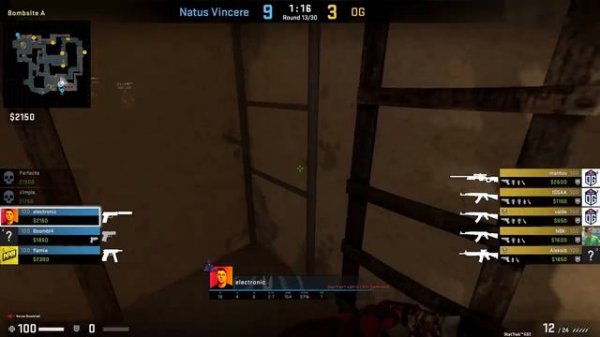 CS:GO POV Demo Na'Vi electronic (29:14) vs OG (de_mirage) 02.02.2020