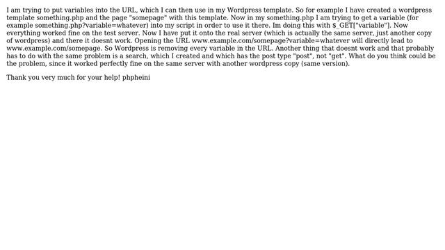 Wordpress: Why does Wordpress remove my variables in the URL? смотреть онлайн