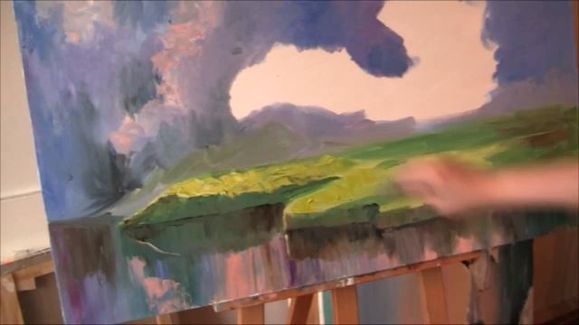 Люба Дикер Весенний пейзаж маслом смотреть онлайн