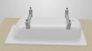 Установка опорной подставки для ванн производства ПАО "ВИЗ"