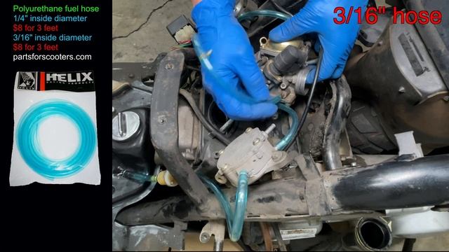 New fuel and vacuum hoses and emissions delete on a 150cc GY6 Chinese scooter смотреть онлайн