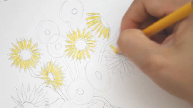 COLORED PENCIL - Sunflowers by Vincent van Gogh (Simple Version) смотреть онлайн