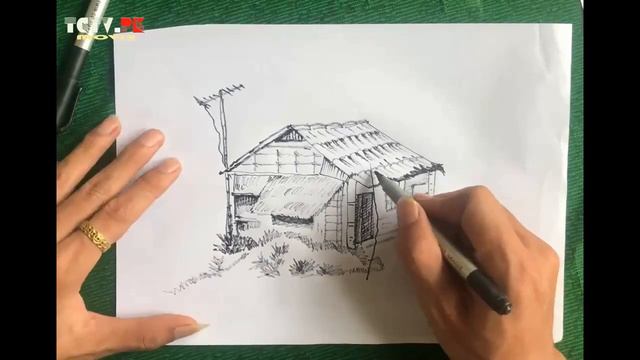 STEP BY STEP Village landscape Painting for Beginners смотреть онлайн