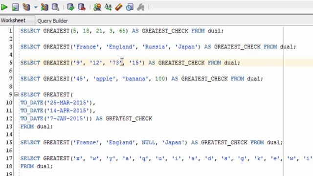 Oracle GREATEST Function смотреть онлайн