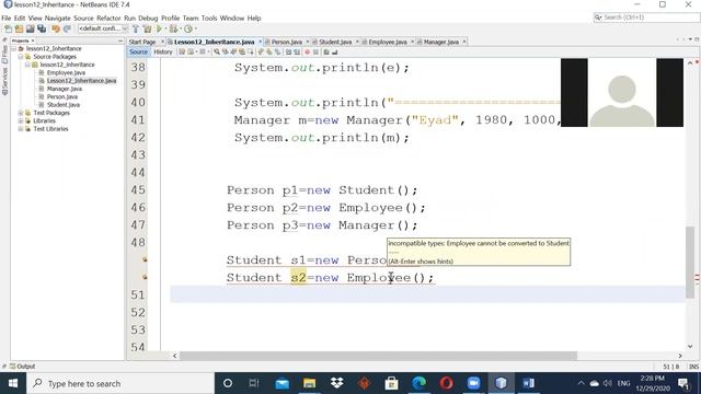 OOD -Sec1- Lecture 24 - Class Inheritance - part3 смотреть онлайн