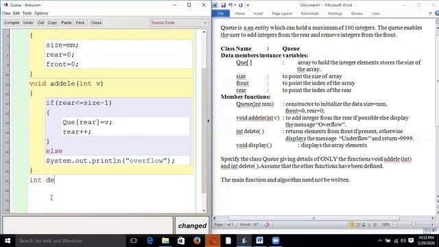 PUSH and POP in Queue || JAVA FOR ISC || By : Piyush Sir смотреть онлайн