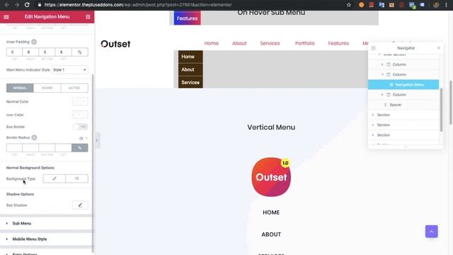 Navigation Menu widget for headers in Elementor using The Plus Addons for Elementor смотреть онлайн