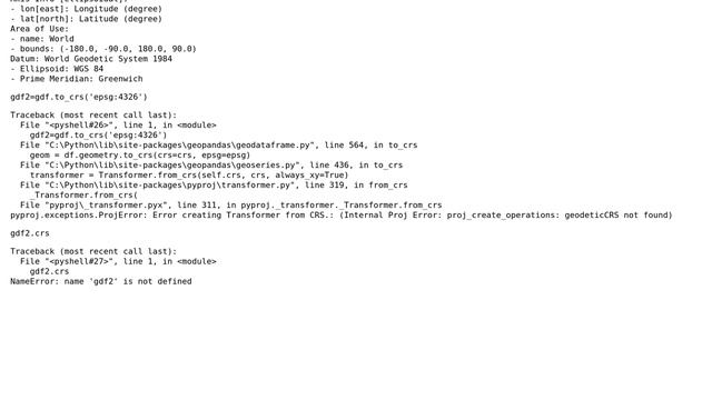 GIS: In to_crs of GeoPandas, init proj4 string works, but new style doesn't смотреть онлайн