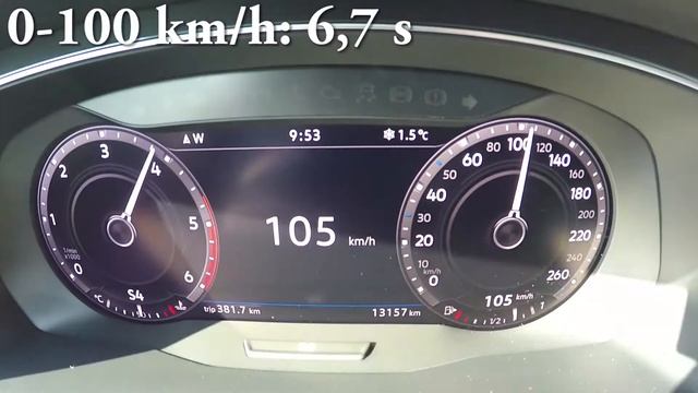 2019 Volkswagen Tiguan Allspace 2.0 TDI 240 HP Acceleration 0-100 kmh
