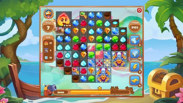 Как пройти уровень 9165 игры Сокровища Пиратов смотреть онлайн