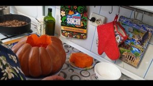 Тыква  с мясом и с рисом "мозаика"/Тыква запеченная в духовке.