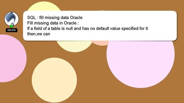 SQL : fill missing data Oracle смотреть онлайн