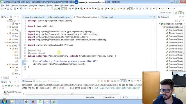 Spring Boot + Thymeleaf + JPA - Criando Filtro por Nome смотреть онлайн