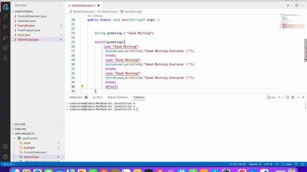 Java switch case control statement