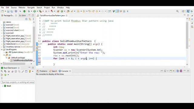 Java Program to print Rhombus Star pattern смотреть онлайн