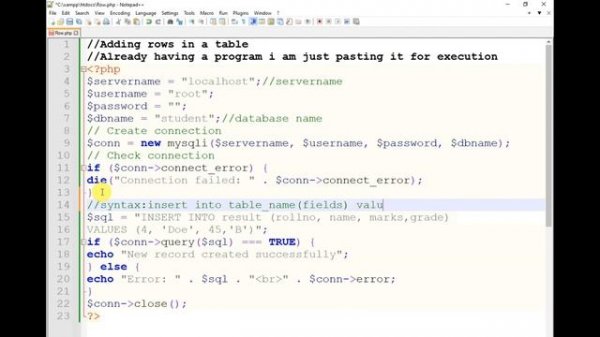 How to insert records in database using php mysql | By using phpmyadmin