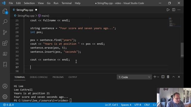 Basic C++ String Usage смотреть онлайн