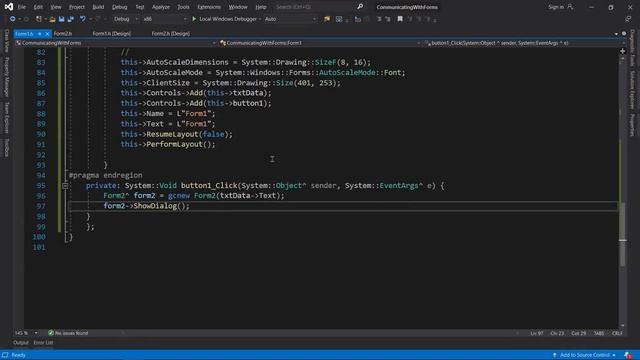 C++ GUI: Exchange Data Between Forms | WinForms смотреть онлайн