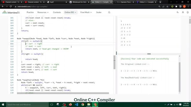 Swap Pairs of Nodes in a Linked List part-1 смотреть онлайн