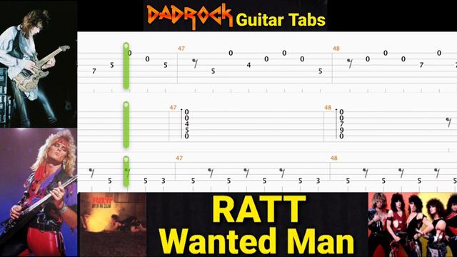Wanted Man - RATT - Guitar + Bass TABS Lesson смотреть онлайн