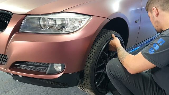 VINYL WRAPPED BMW E90 - Satin Cranberry смотреть онлайн