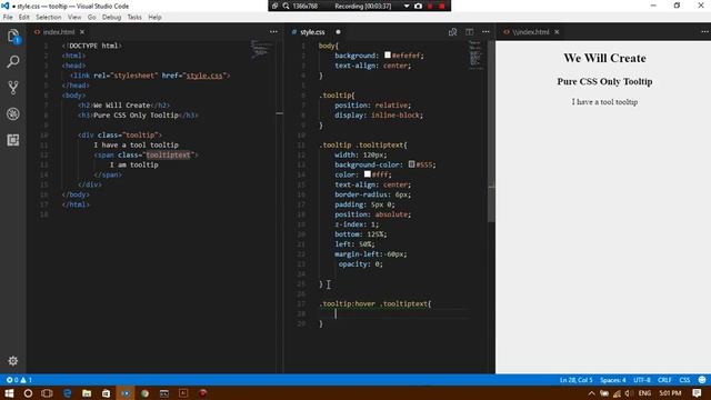 Pure CSS & HTML only Tooltip (No JS) смотреть онлайн