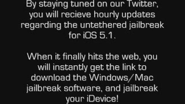 Untethered Jailbreak for iOS 5.1! смотреть онлайн
