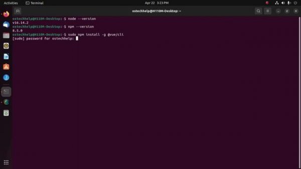 How install vue.js cli on Ubuntu 22.04 LTS