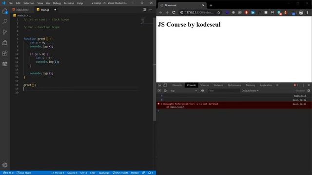 #6 let vs const vs var - JavaScript Beginner Series | VanillaJS | Tutorial смотреть онлайн