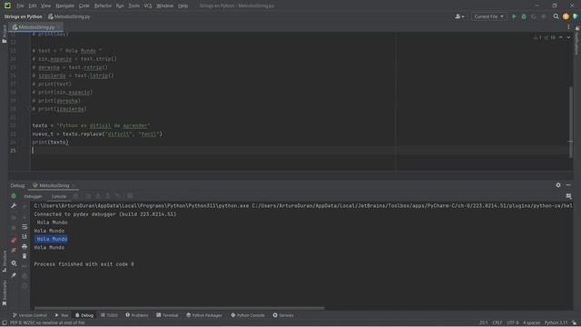 Manejo de strings en python 1: Métodos len(), upper(), lower(), strip(), replace(), split(), join() смотреть онлайн