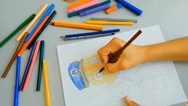 Рисуем щенячий патруль Гонщик / Draw a paw patrol Chase смотреть онлайн