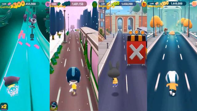 Talking Tom Gold Run Talking Hank VS Talking Becca VS Talking Angela Gameplay HD