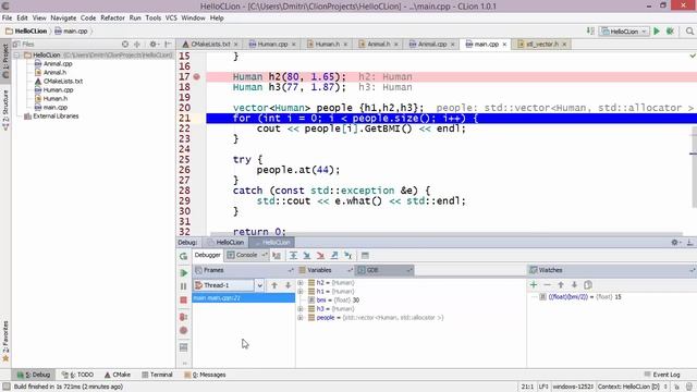 Debugging in CLion смотреть онлайн