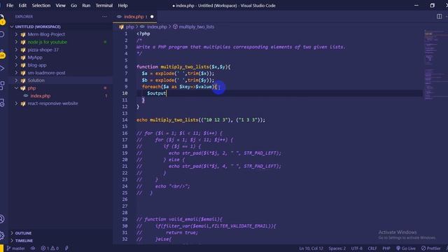 PHP - Exercises, Practice, Solution [16] multiple 2 list смотреть онлайн