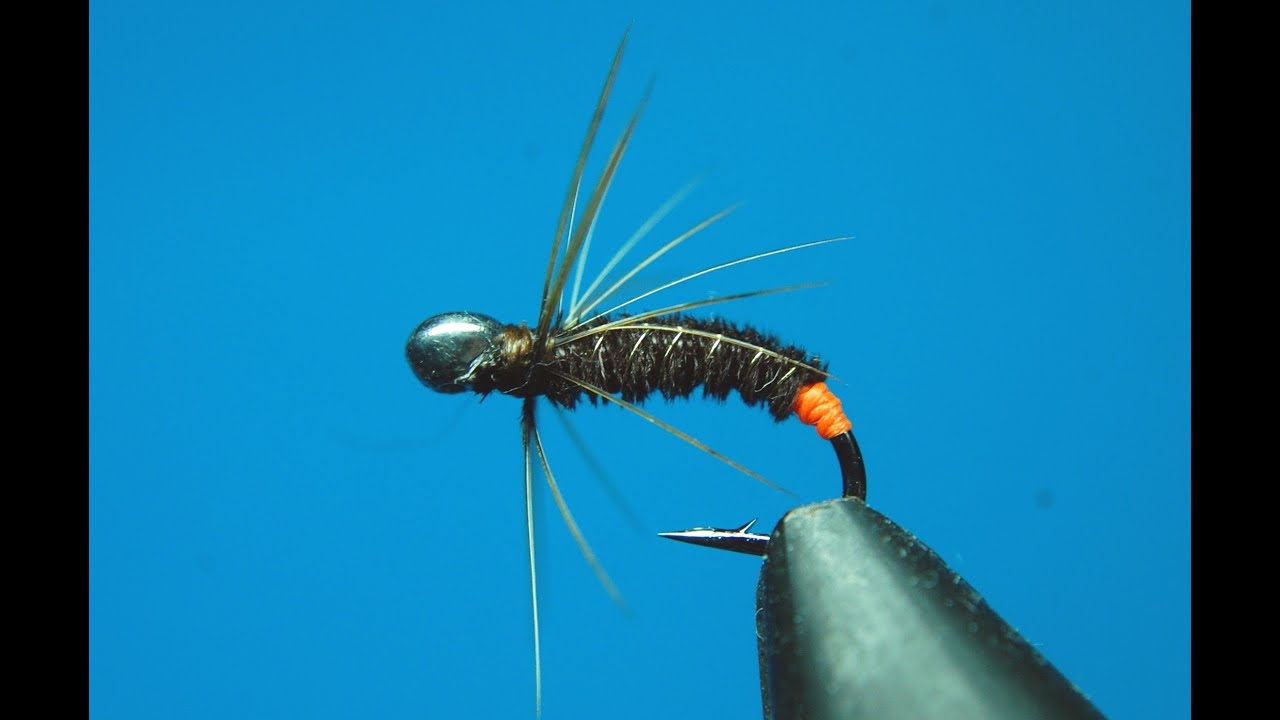 Мушка Глухарик (Holey Head Capercaillie Tail Nymph). смотреть онлайн