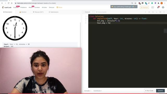 Angle Between Hands of a Clock - LeetCode 1344 Python смотреть онлайн