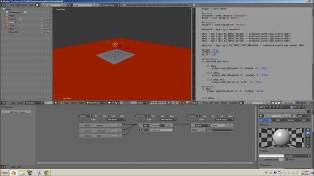 [HD] Blender 2.6 Game Engine Python Scripting Tutorial - Sensors & Actuators - Part 02 смотреть онлайн