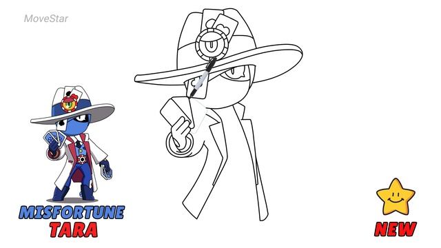 How To Draw MISFORTUNE TARA | Brawl Stars | New Skin | Step By Step смотреть онлайн