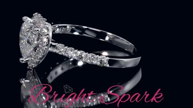 Нежное помолвочное кольцо Camila огранки Сердце 1,36 карат от Bright Spark смотреть онлайн