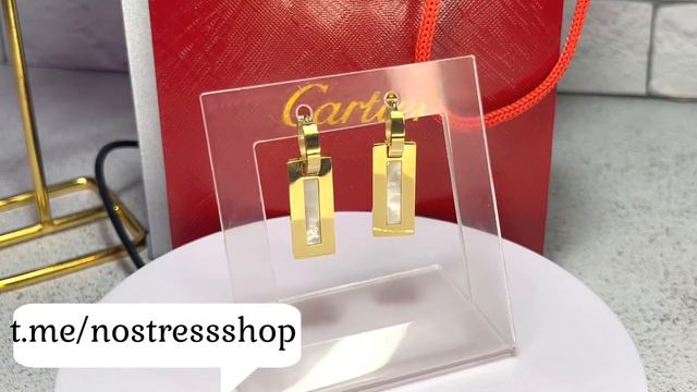 Серьги - подвески в стиле Cartier смотреть онлайн