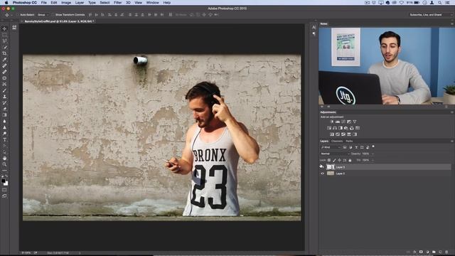 Photoshop Tutorial: How to Create a Banksy Style Stencil Graffiti out of any photo! смотреть онлайн