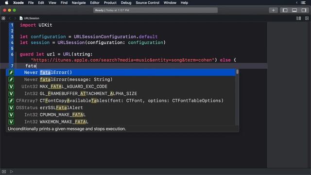Get Data from a Session Task - Networking with URLSession смотреть онлайн
