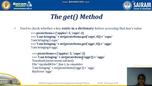 LectureVideo 18CS55 Module2 DictionaryDataType 2 Sowmya смотреть онлайн