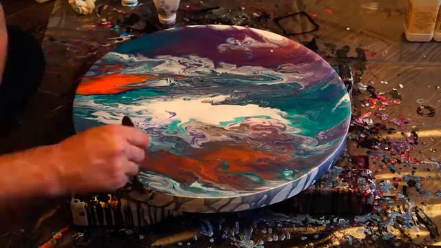 Газовый гигант. Fluid art. Acrylic pouring. Заливка акрилом. смотреть онлайн