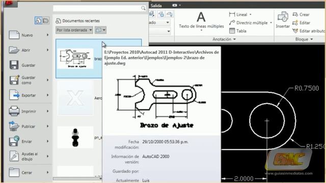 2.1 El menú de la aplicación (Curso Autocad 2011) смотреть онлайн