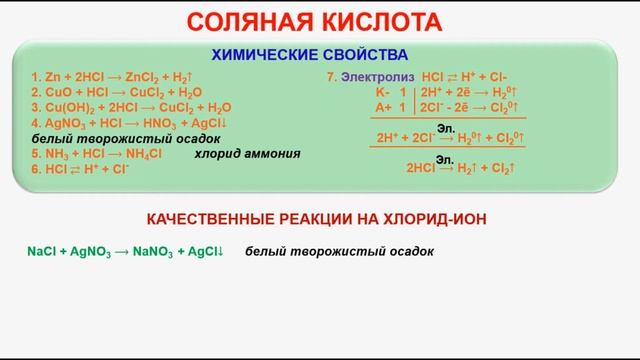 № 204. Неорганическая химия. Тема 24. Галогены. Хлор. Часть 6. Соляная кислота смотреть онлайн