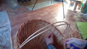 Плетение ручки сферической корзины