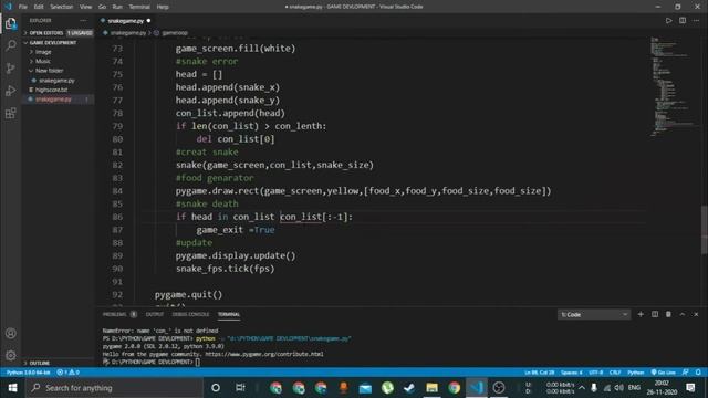 Make snake game in Python with source code смотреть онлайн