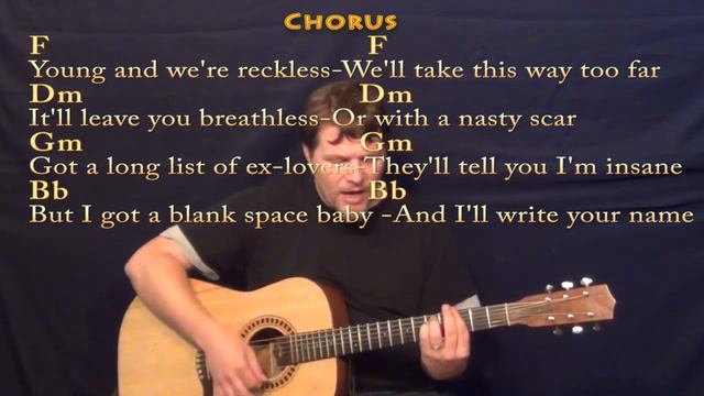 Blank Space (Taylor Swift) Strum Guitar Cover in F with Lyrics/Chords смотреть онлайн